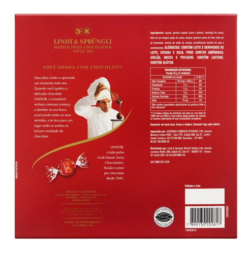 Chocolate Lindor ao Leite Lindt 112g foto 3