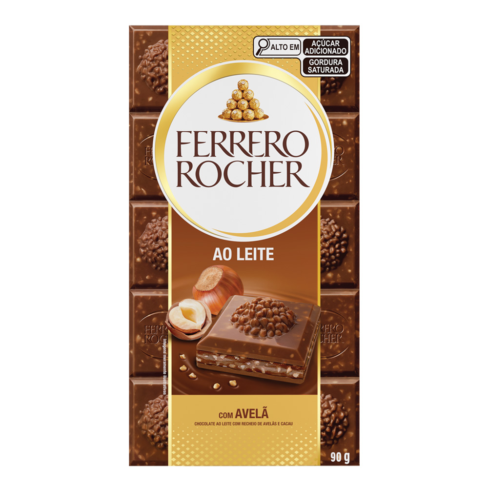 Chocolate FERRERO ROCHER ao Leite Tablete 90g