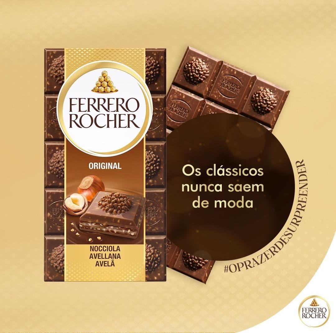 Chocolate FERRERO ROCHER ao Leite Tablete 90g foto 2