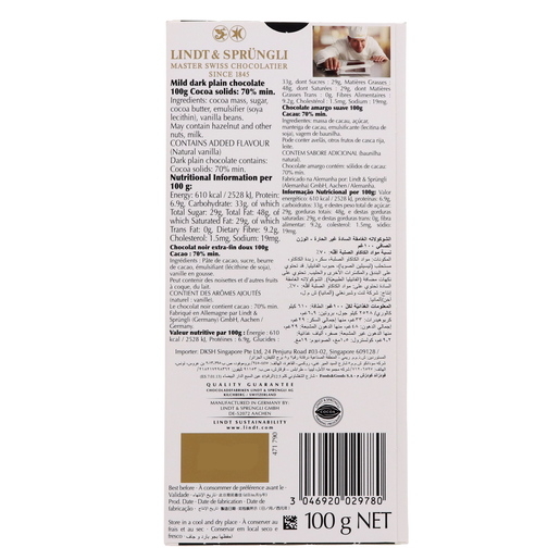 Chocolate LINDT Excellence Dark 70% 100g foto 11