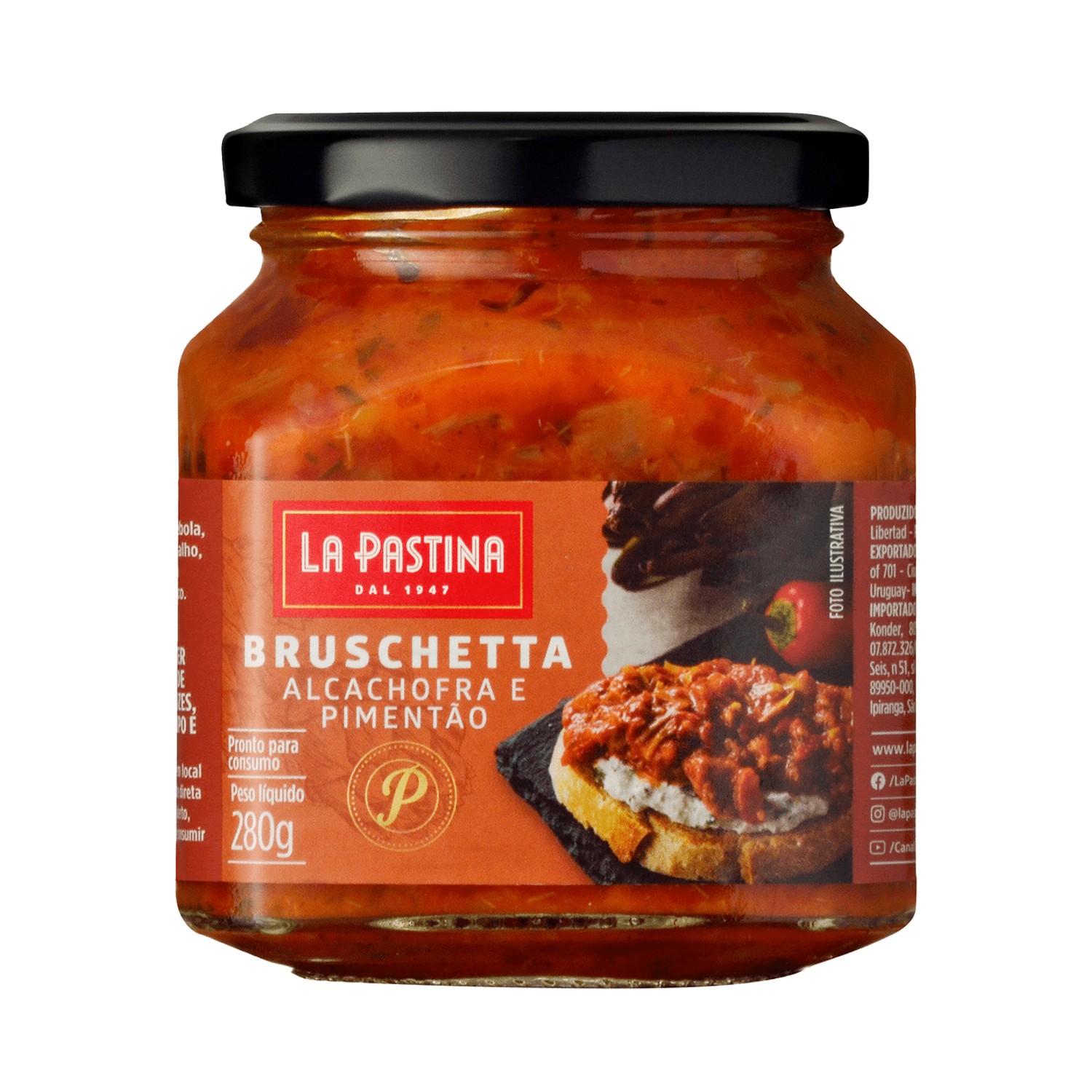 Bruschetta LA PASTINA Alcachofra e Pimentão 280g