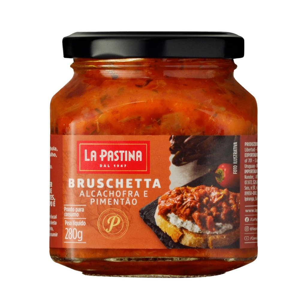 Bruschetta LA PASTINA Alcachofra e Pimentão 280g foto 3