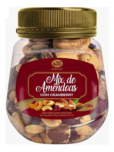 Mix Nuts de Amendoas c/ Cranberry WS NATURAIS 150g