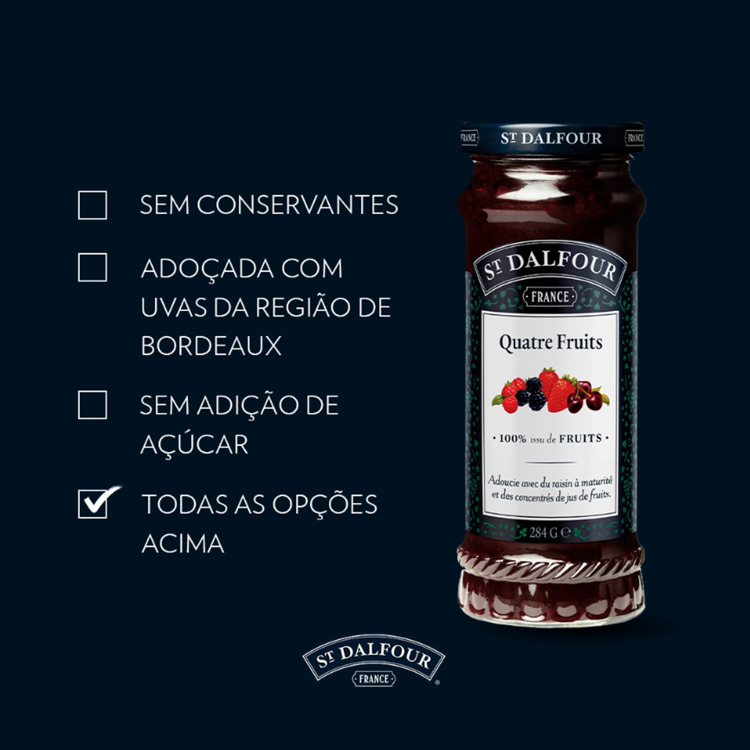 Geleia Francesa 4 Frutas St DALFOUR 284g foto 6
