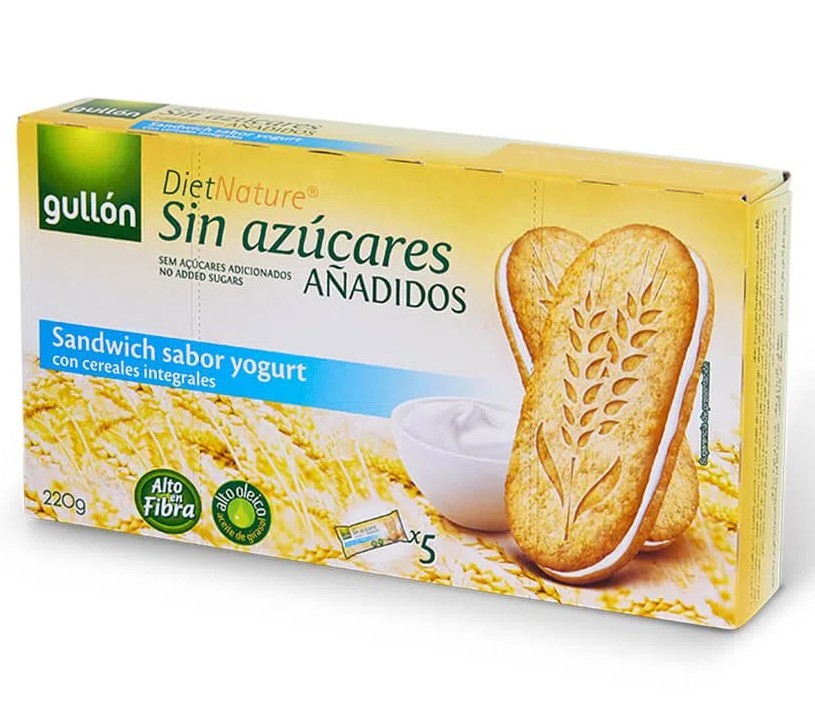 Biscoito GULLON Sem Açucar Sandwich Yogurt 220g