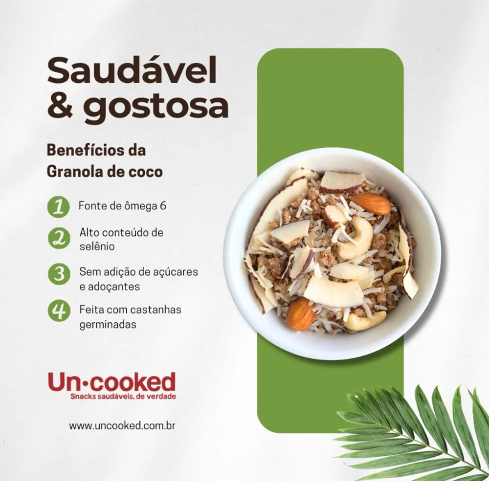 Granola Castanhas Germinadas c/ coco UNCOOKED 250g foto 2