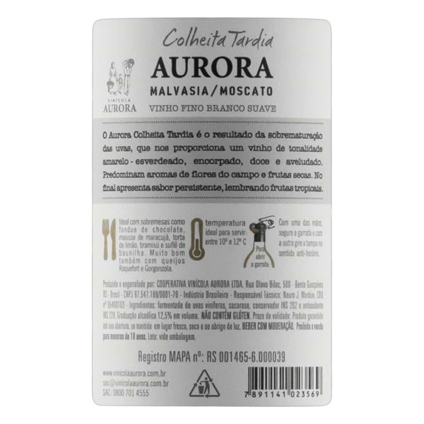 Vinho AURORA Colheita Tardia Branco 500ml foto 2