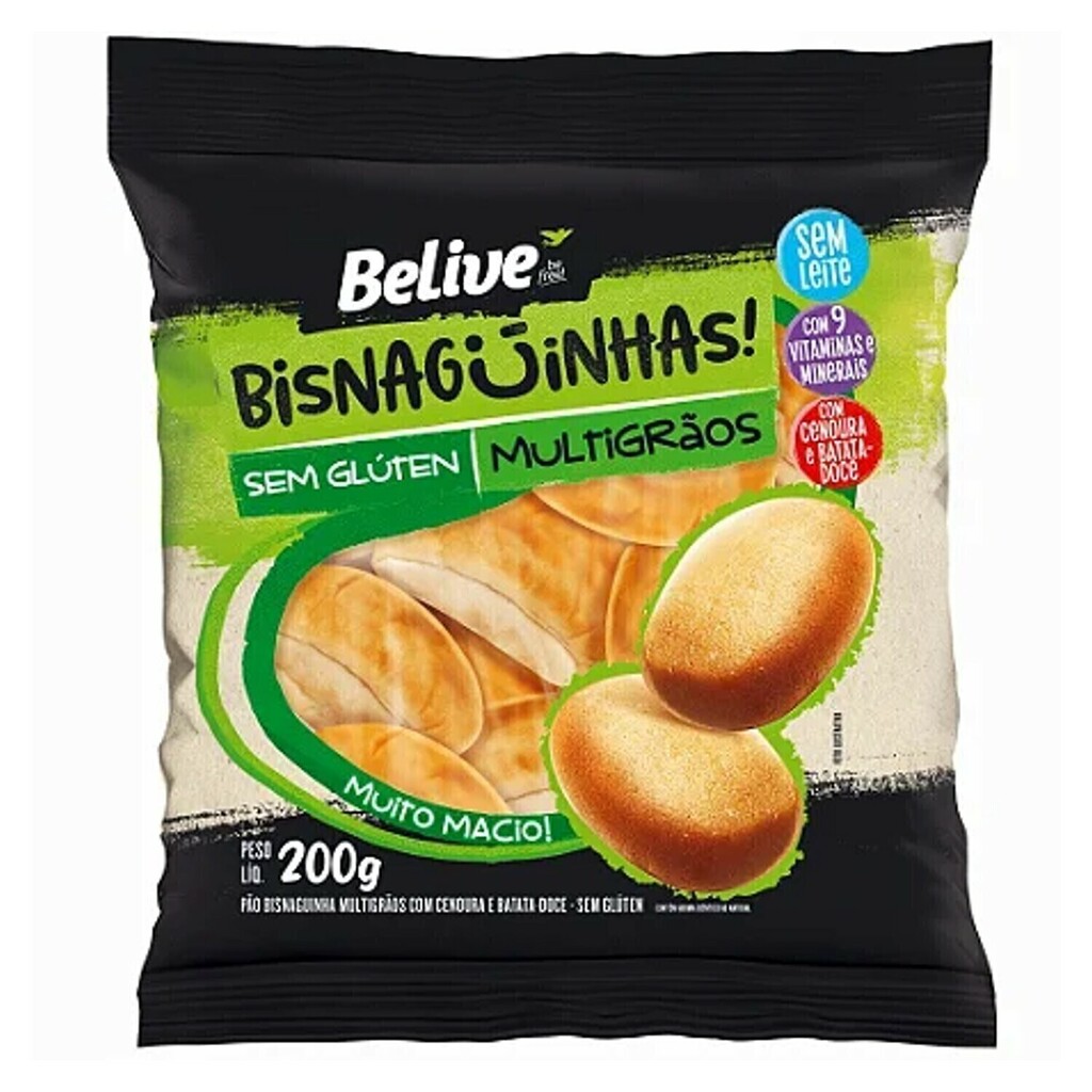 Bisnaguinha Multigraos Belive Sem gluten 200g foto 2