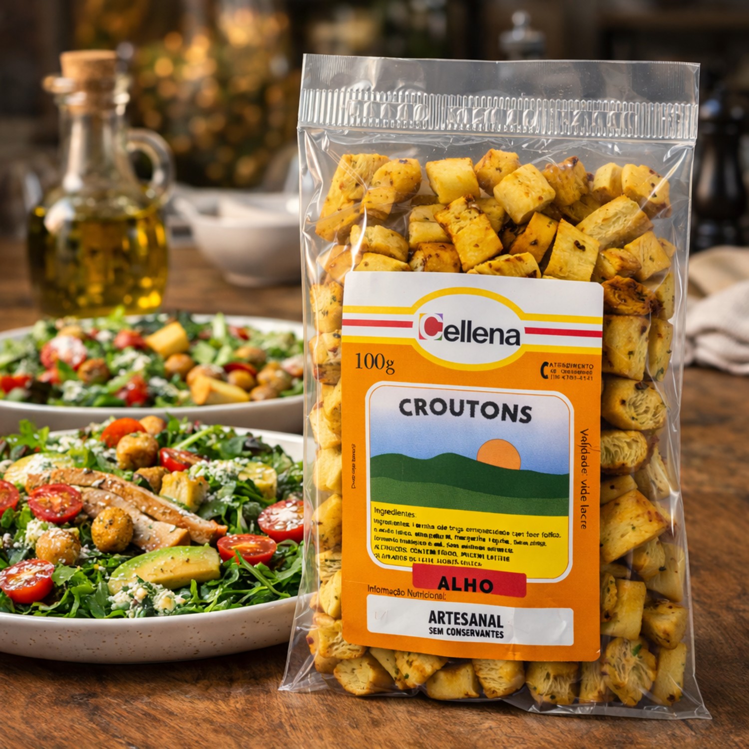 Croutons Alho CELLENA 150g - Produto Artesanal foto 3