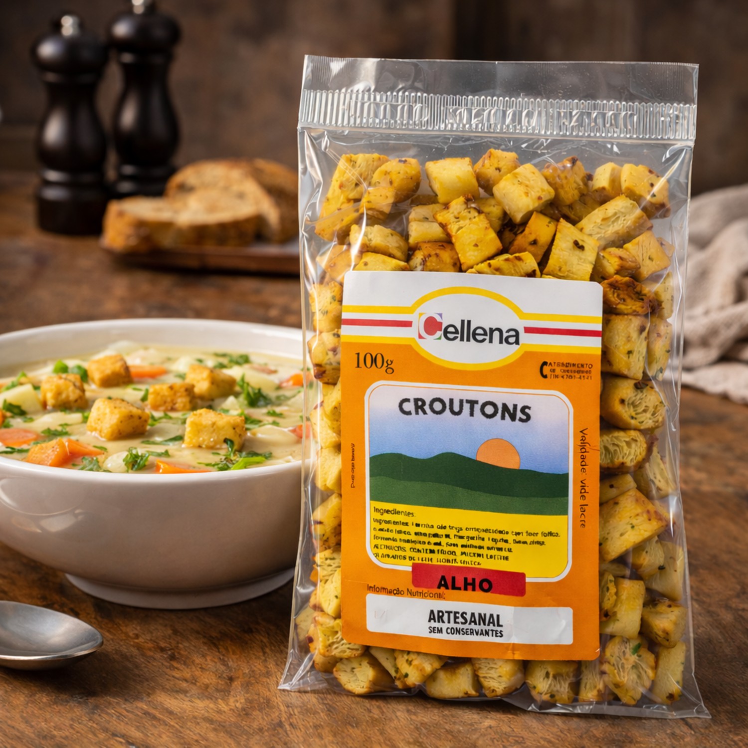Croutons Alho CELLENA 150g - Produto Artesanal foto 4