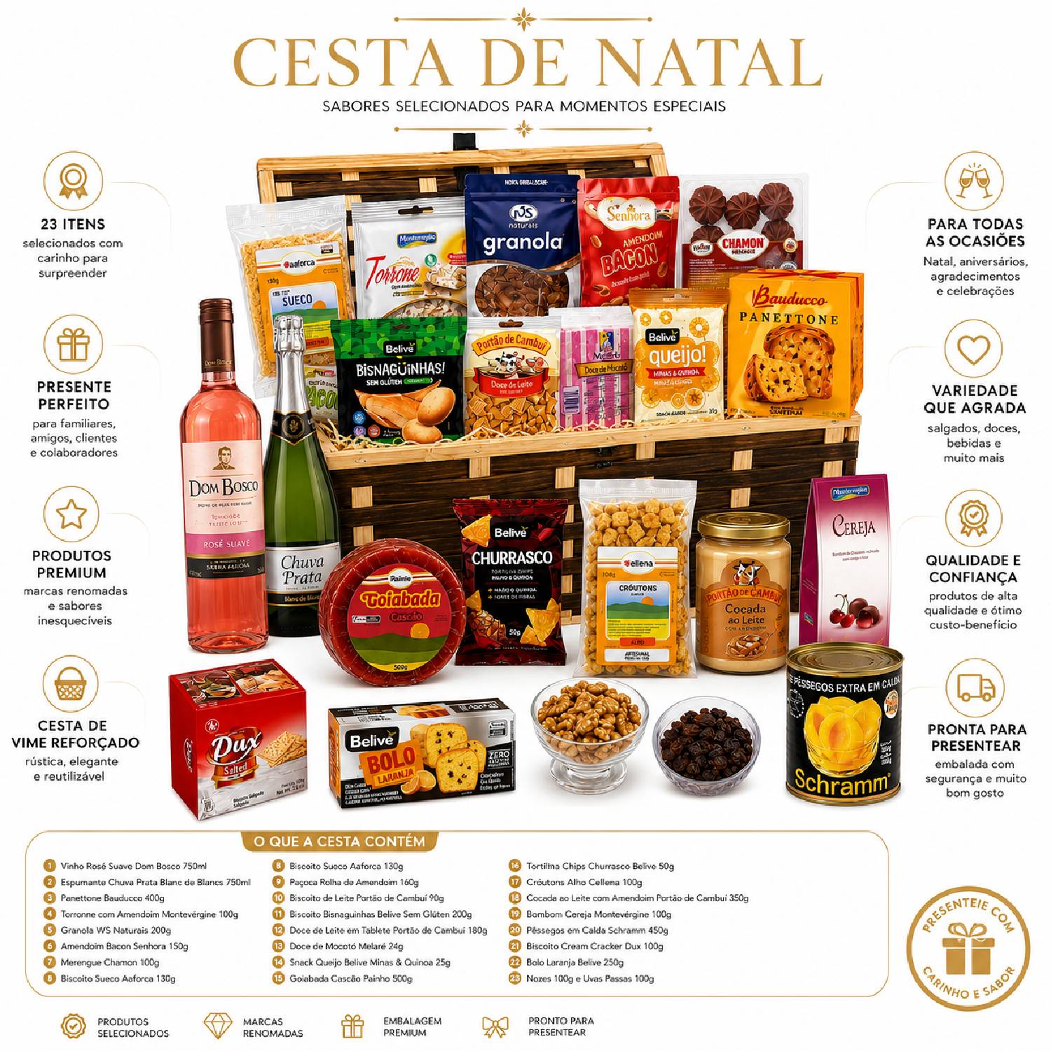 Cesta De Natal Especial MARSELHA com 23 Itens - Natal 2026 foto 8