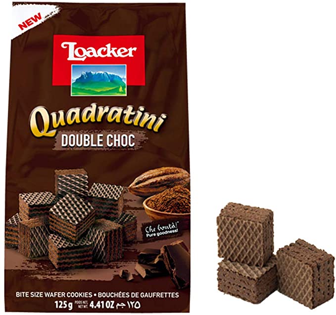 Waffer Quadratini Double Chocolate LOACKER 125g foto 2