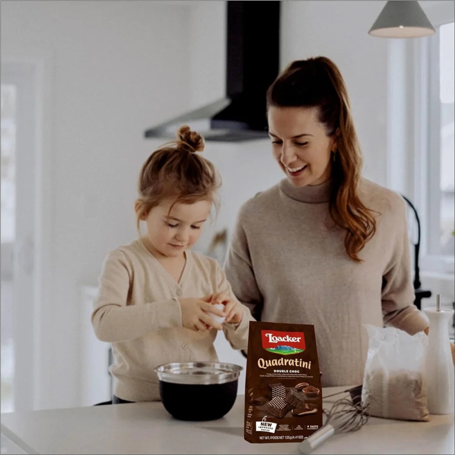 Waffer Quadratini Double Chocolate LOACKER 125g foto 5