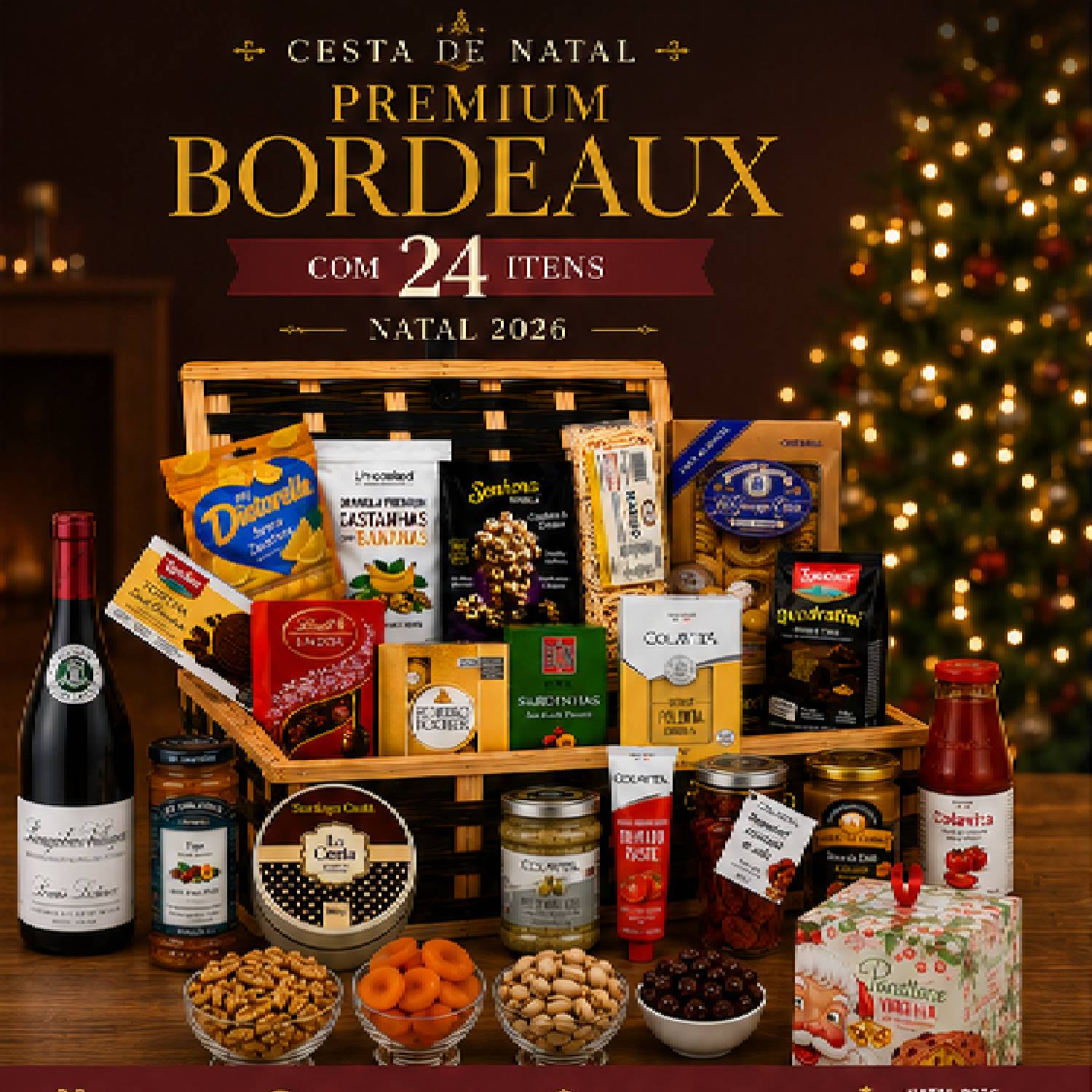 Cesta De Natal Premium BORDEAUX com 24 itens - NATAL 2026 foto 3