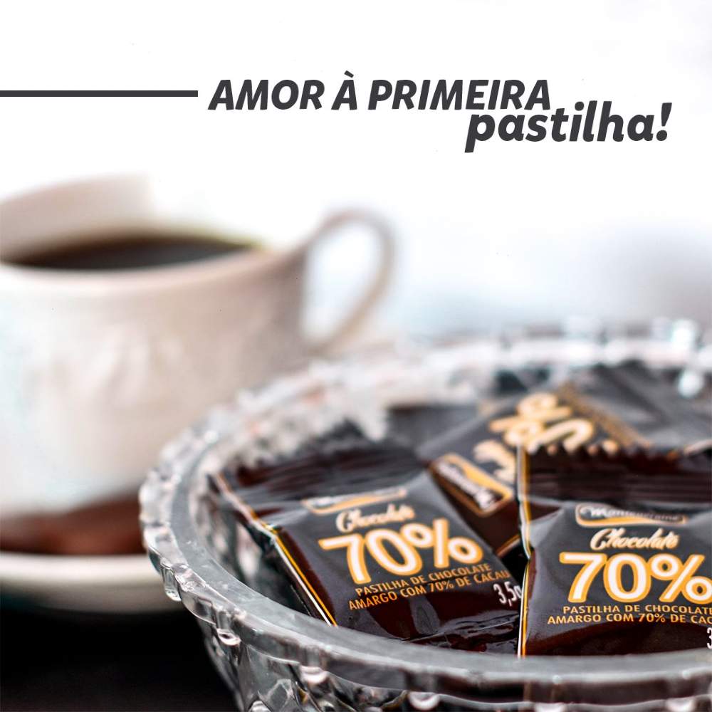 Pastilha de Chocolate 70% Cacau Montevergine 70g foto 2