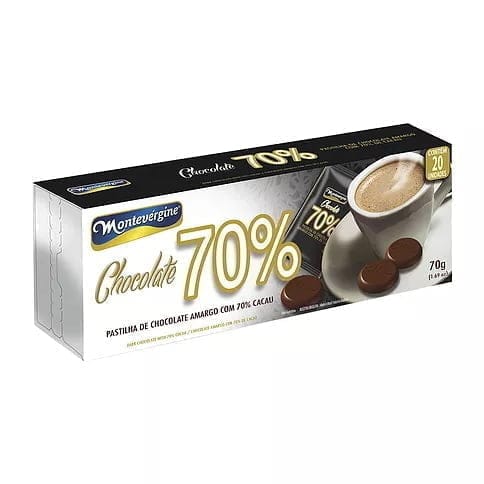 Pastilha de Chocolate 70% Cacau Montevergine 70g foto 3