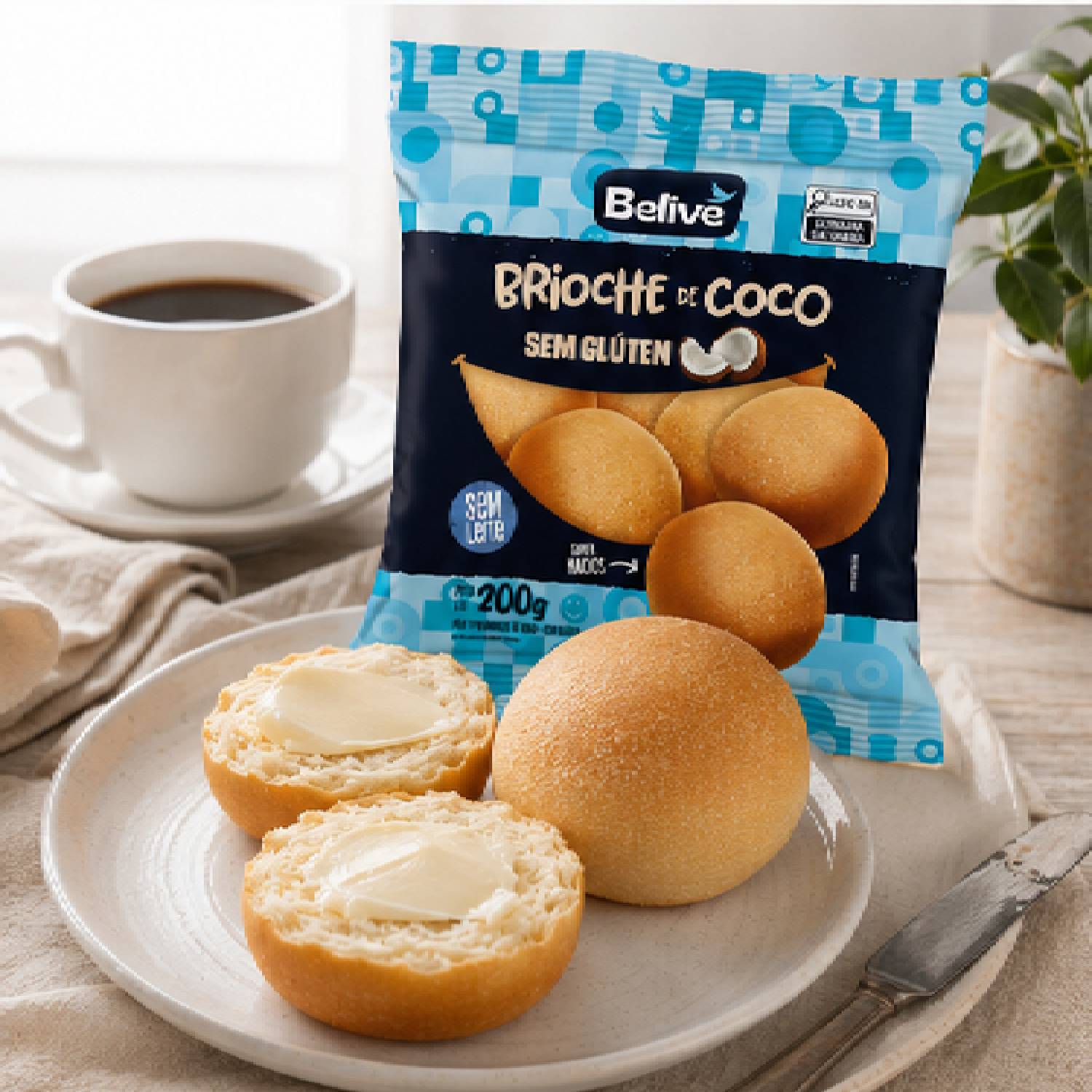 Brioche de Coco s/ Glúten BELIVE 200g foto 3
