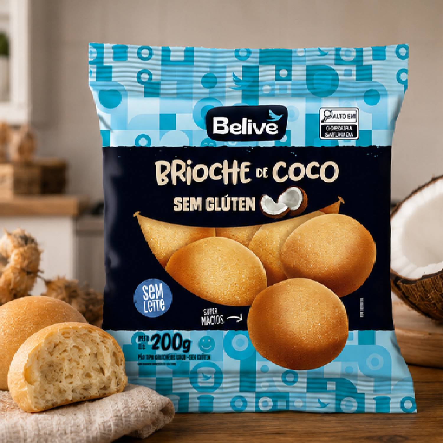 Brioche de Coco s/ Glúten BELIVE 200g foto 5