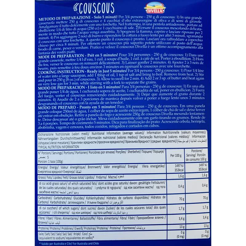 Couscous Italiano DIVELLA 500g foto 2