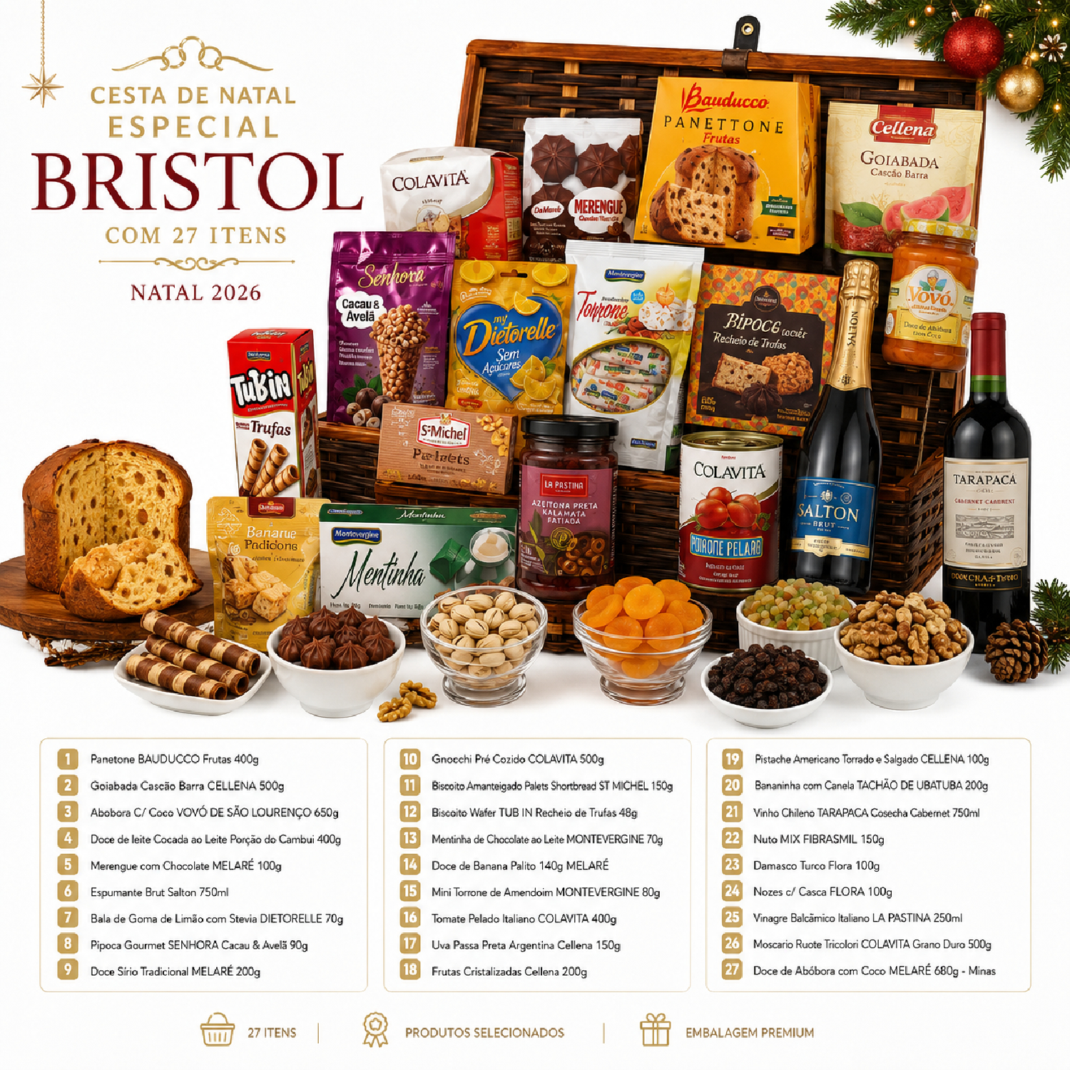 Cesta De Natal Especial BRISTOL com 27 itens - Natal 2026 foto 2