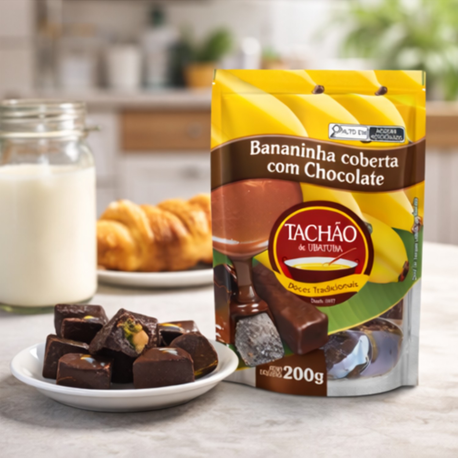 Bananinha Coberta c/ Chocolate TACHÃO DE UBATUBA 200g foto 7