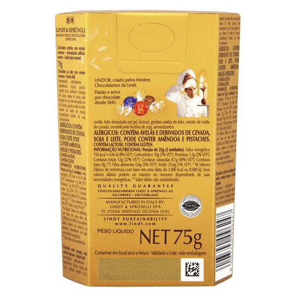 Chocolate Lindt Lindor Sortido 75g foto 2