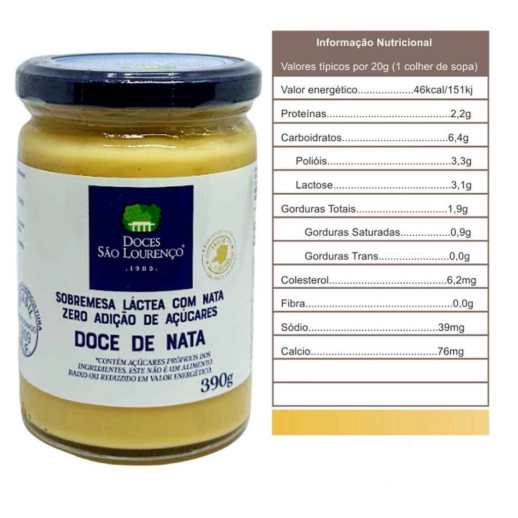 Doce de Nata Zero adição de Açucar SAO LOURENCO 390g foto 12