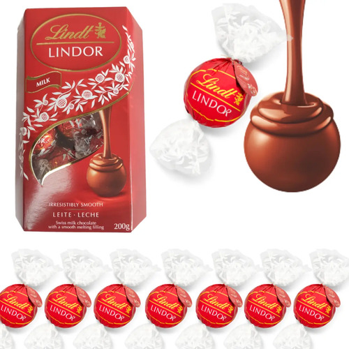 Bombom Suiço Lindor ao Leite Lindt 200g (Trufa) foto 3