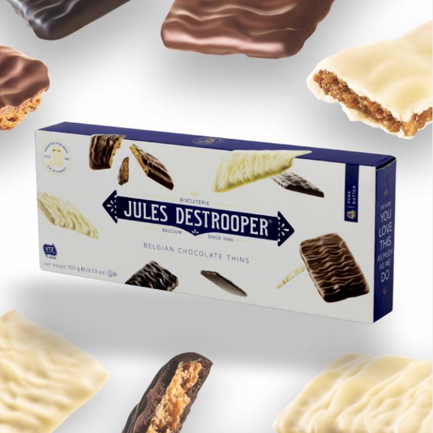 Biscoito Belga JULES DESTROOPER Chocolate Thins 100g foto 2