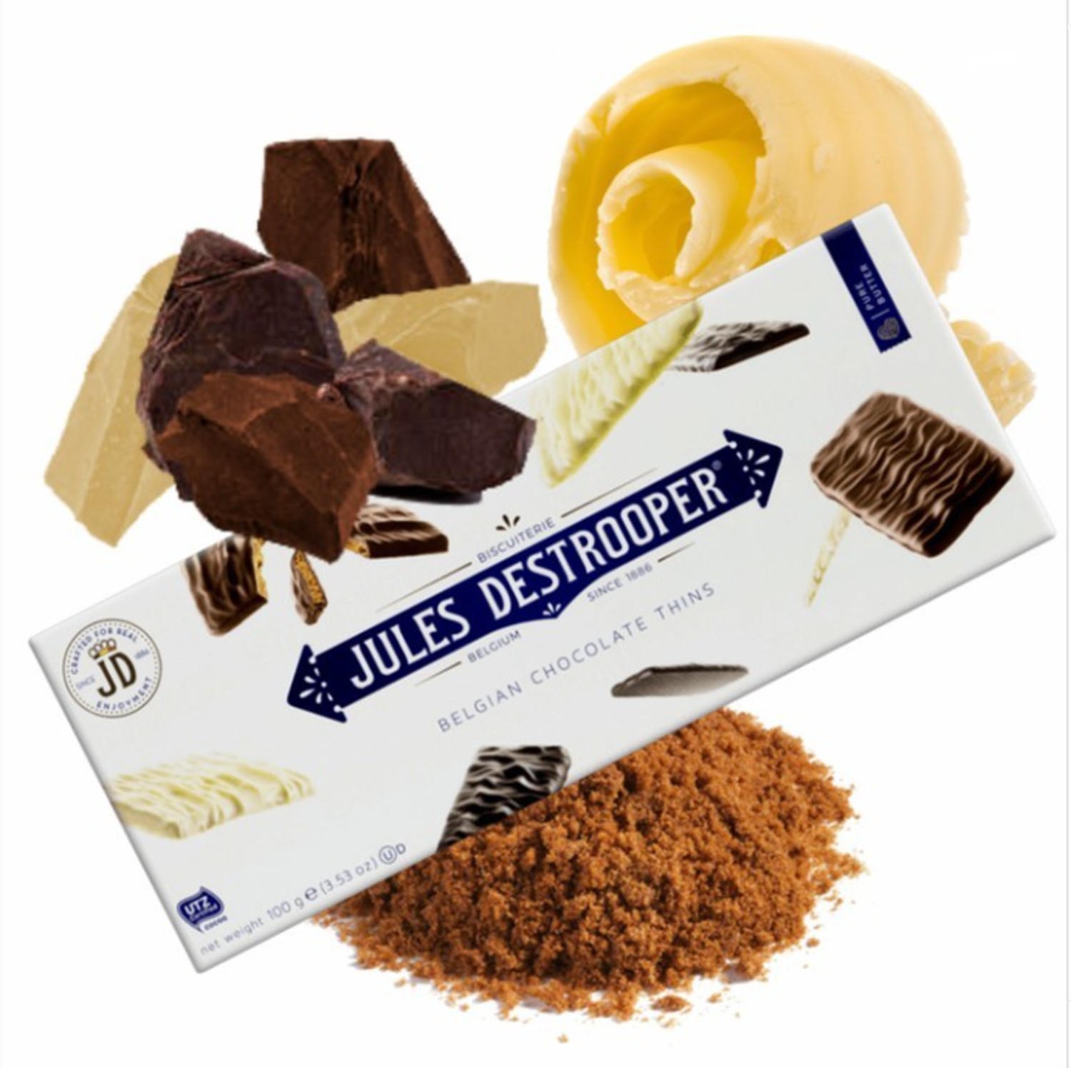 Biscoito Belga JULES DESTROOPER Chocolate Thins 100g foto 4