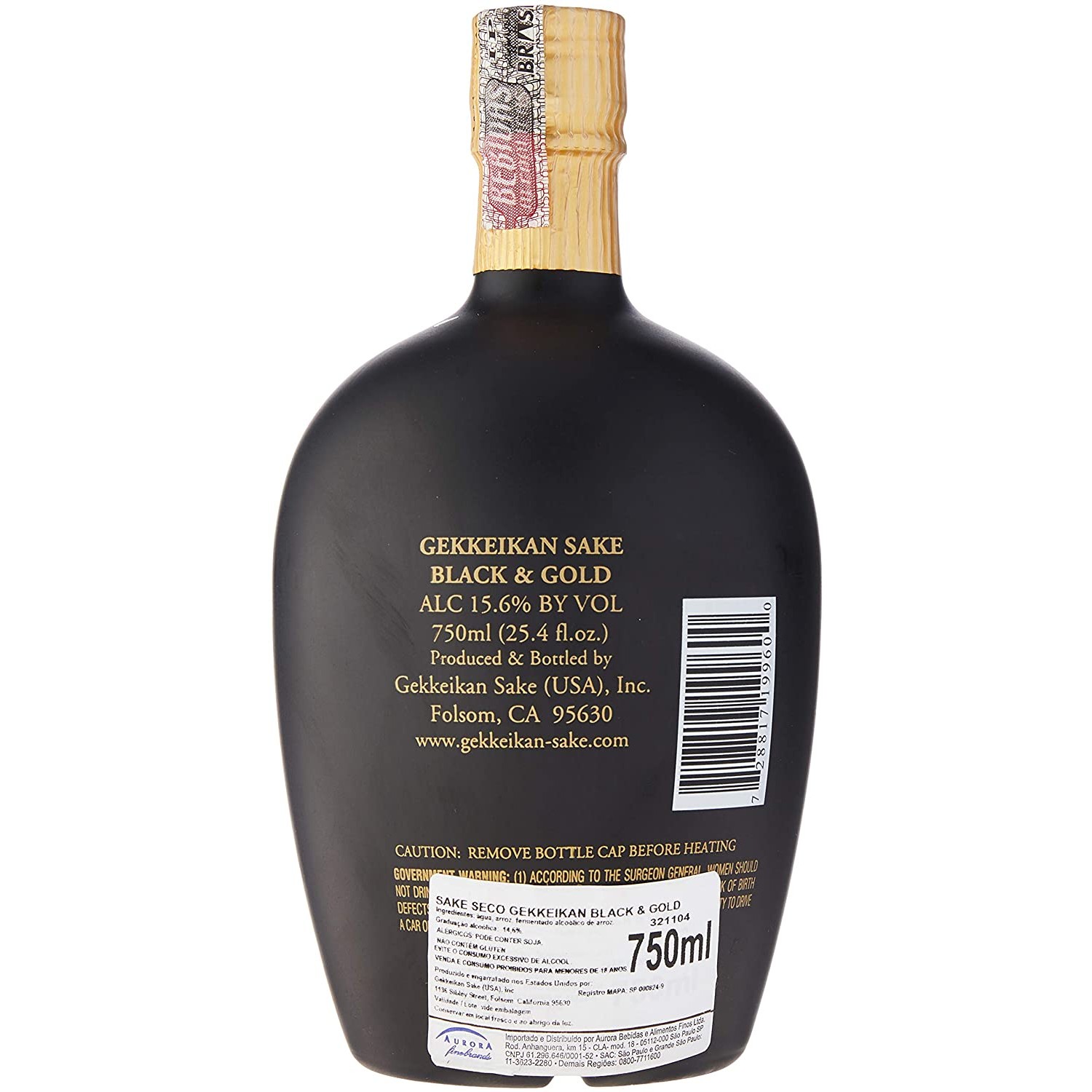 Sakê GEKKEIKAN Black & Gold 750ml foto 2