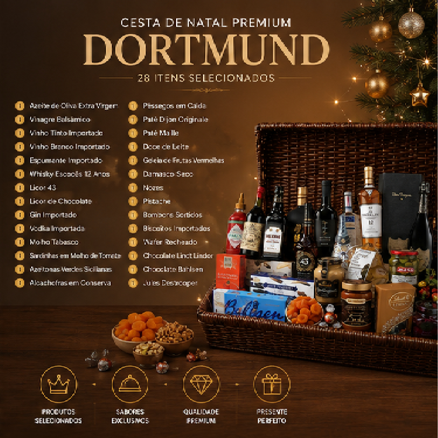 Cesta De Natal Premium Dortmund 28 Itens - Natal 2026 foto 8