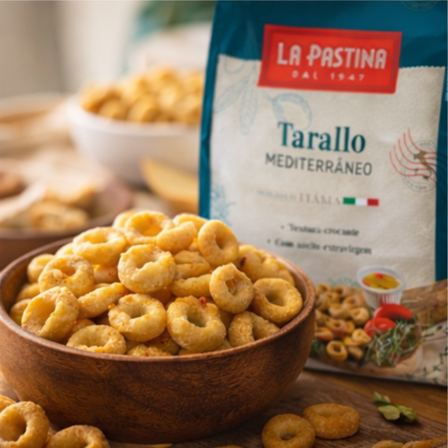 Biscoito do Mediterrâneo TARALLO La Pastina 200g foto 3