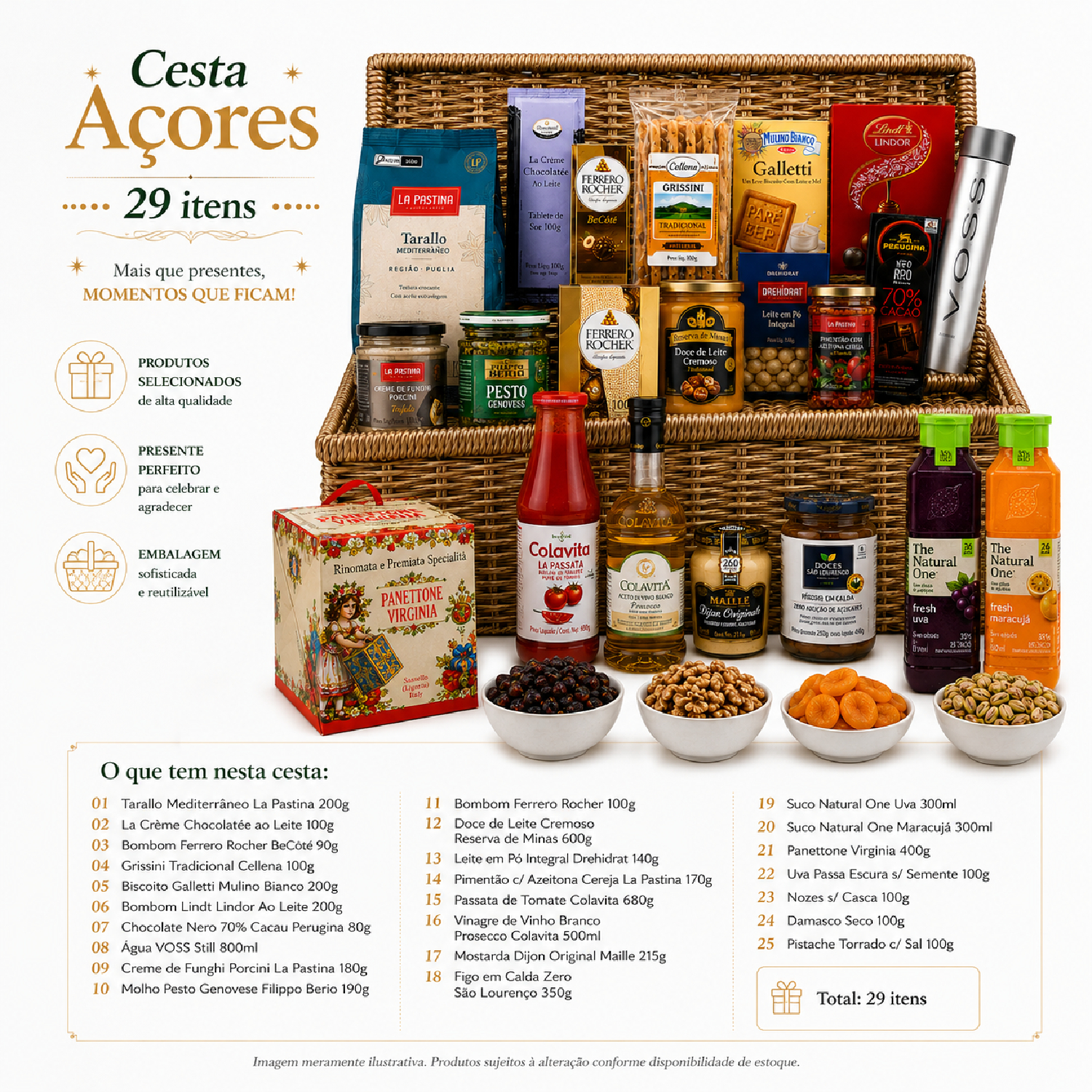 Cesta De Natal Sem Álcool Premium AÇORES 29 Itens 2026 foto 7