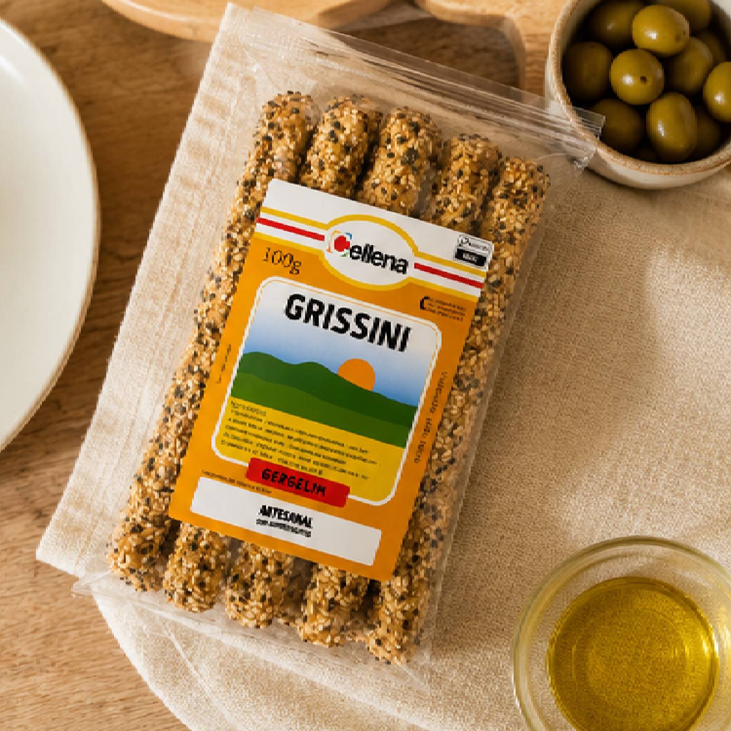 Grissini Artesanal Sabor Gergelim CELLENA 100g foto 2