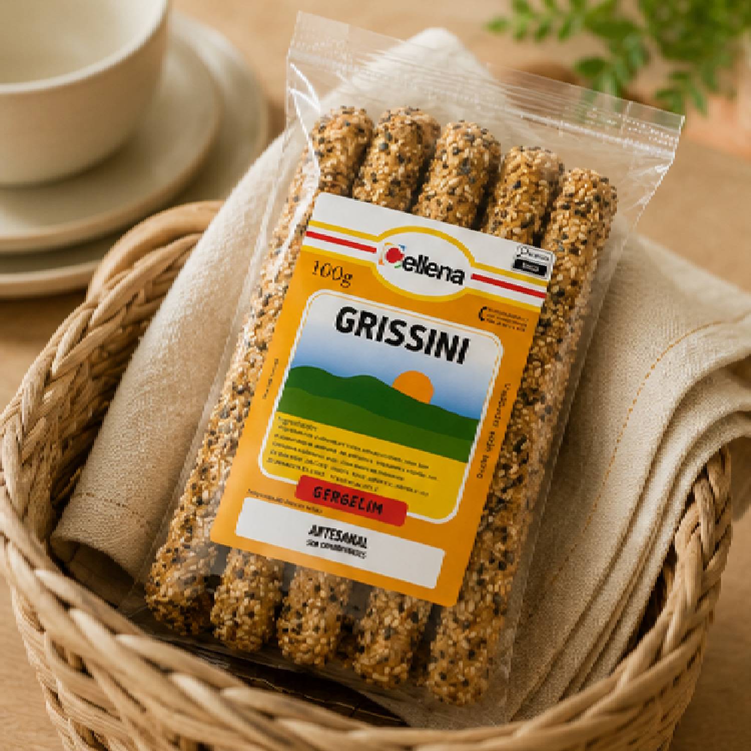 Grissini Artesanal Sabor Gergelim CELLENA 100g foto 3