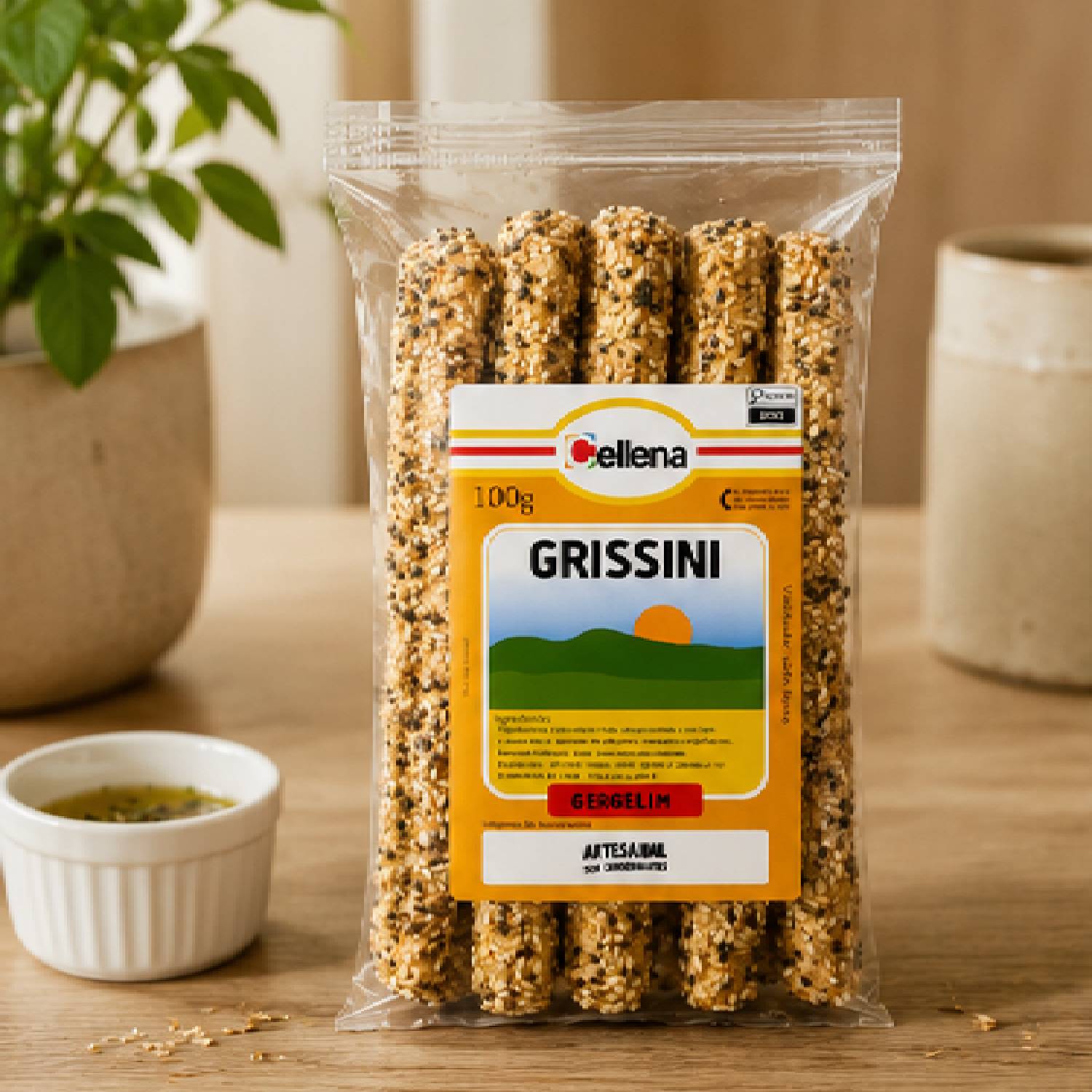 Grissini Artesanal Sabor Gergelim CELLENA 100g foto 4