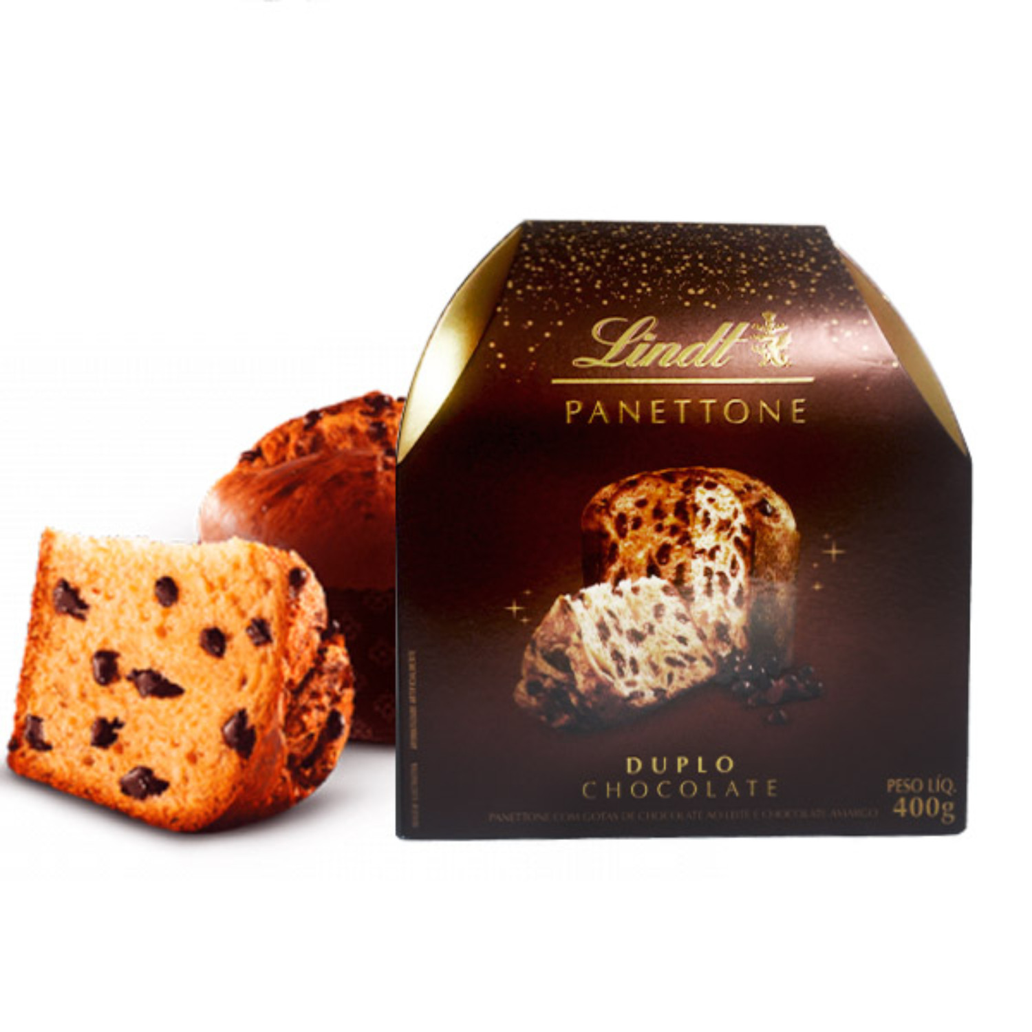 Panetone LINDT Duplo Chocolate 400g foto 2