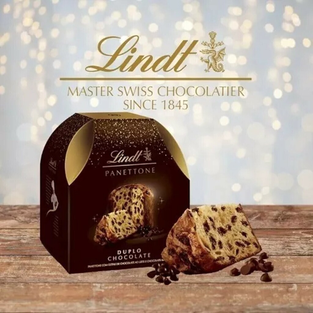 Panetone LINDT Duplo Chocolate 400g foto 11