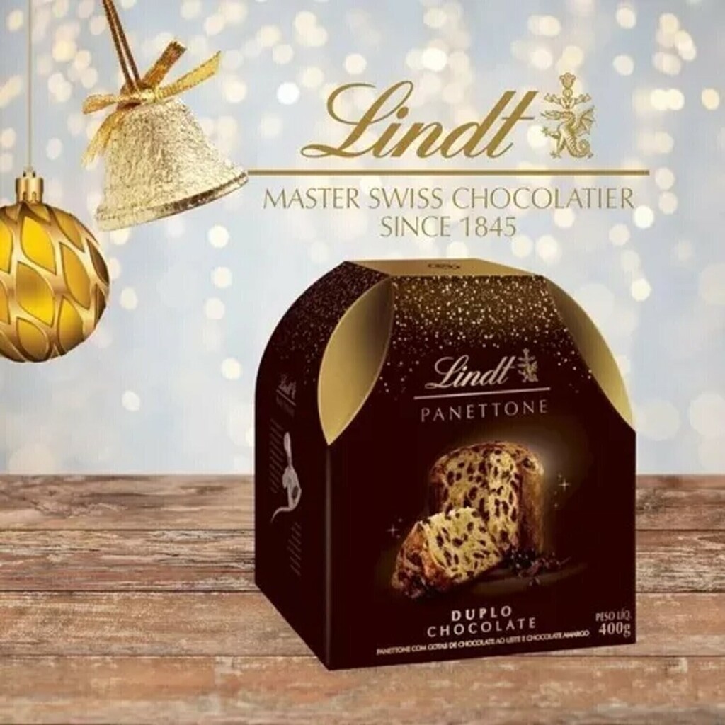 Panetone LINDT Duplo Chocolate 400g foto 12