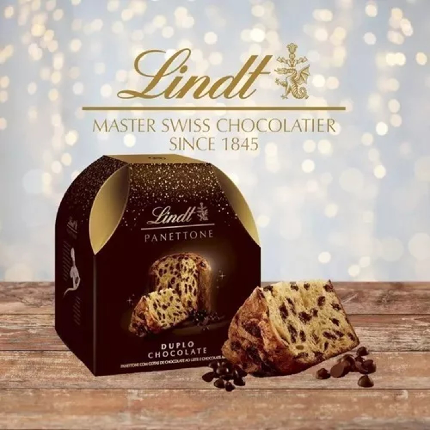 Panetone LINDT Duplo Chocolate 400g foto 5