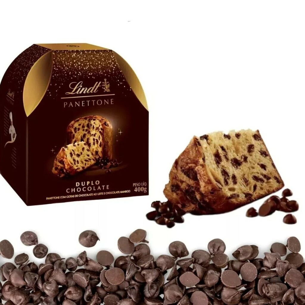 Panetone LINDT Duplo Chocolate 400g foto 10