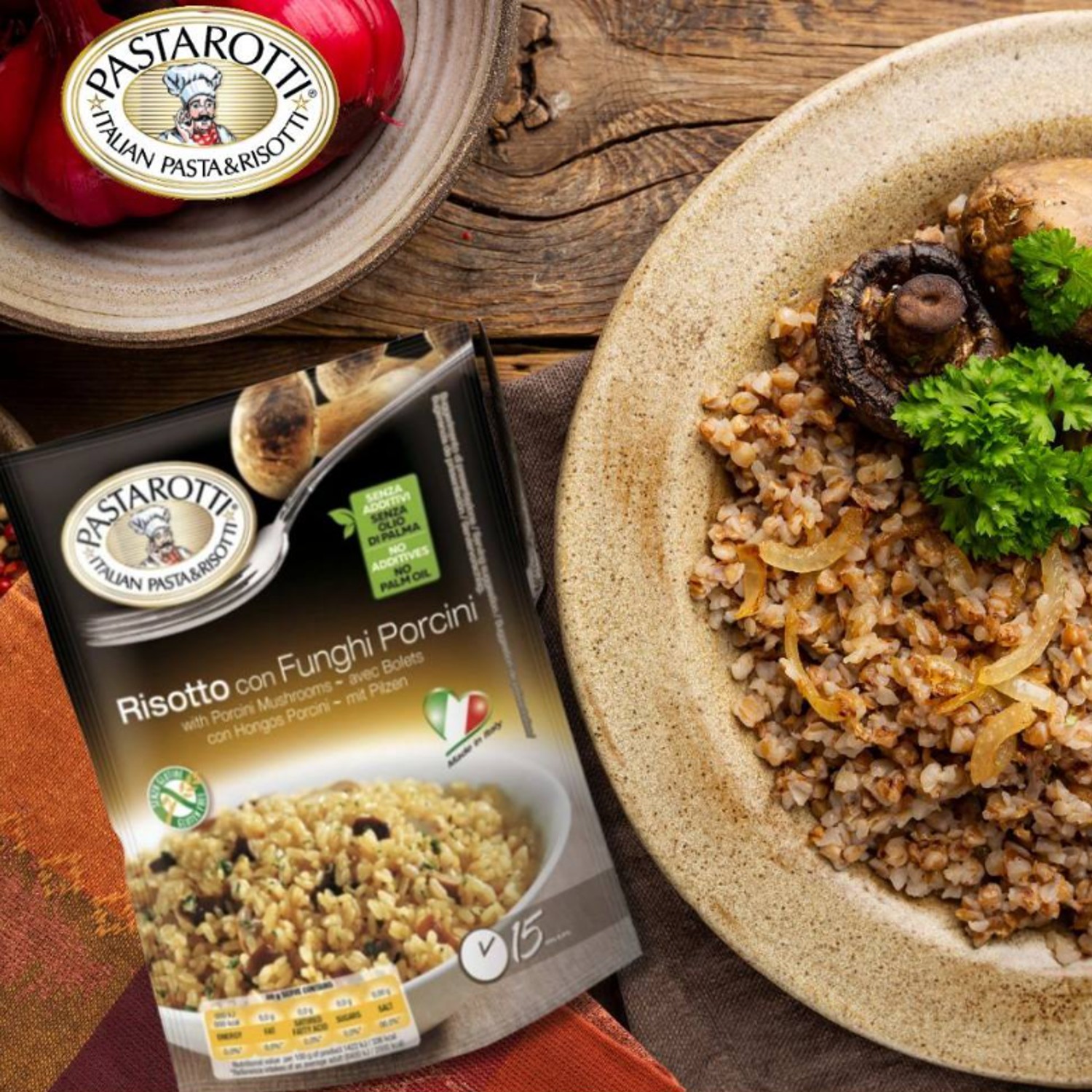 Risoto ao Funghi Porcini PASTAROTTI 175g (Italia) foto 4