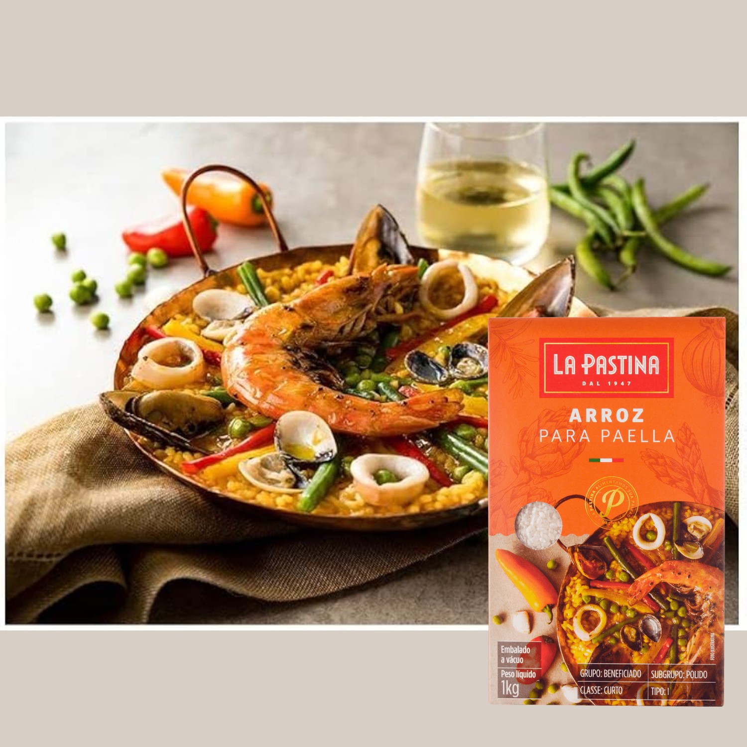 Arroz Para Paella Espanhol LA PASTINA 1 Kg
