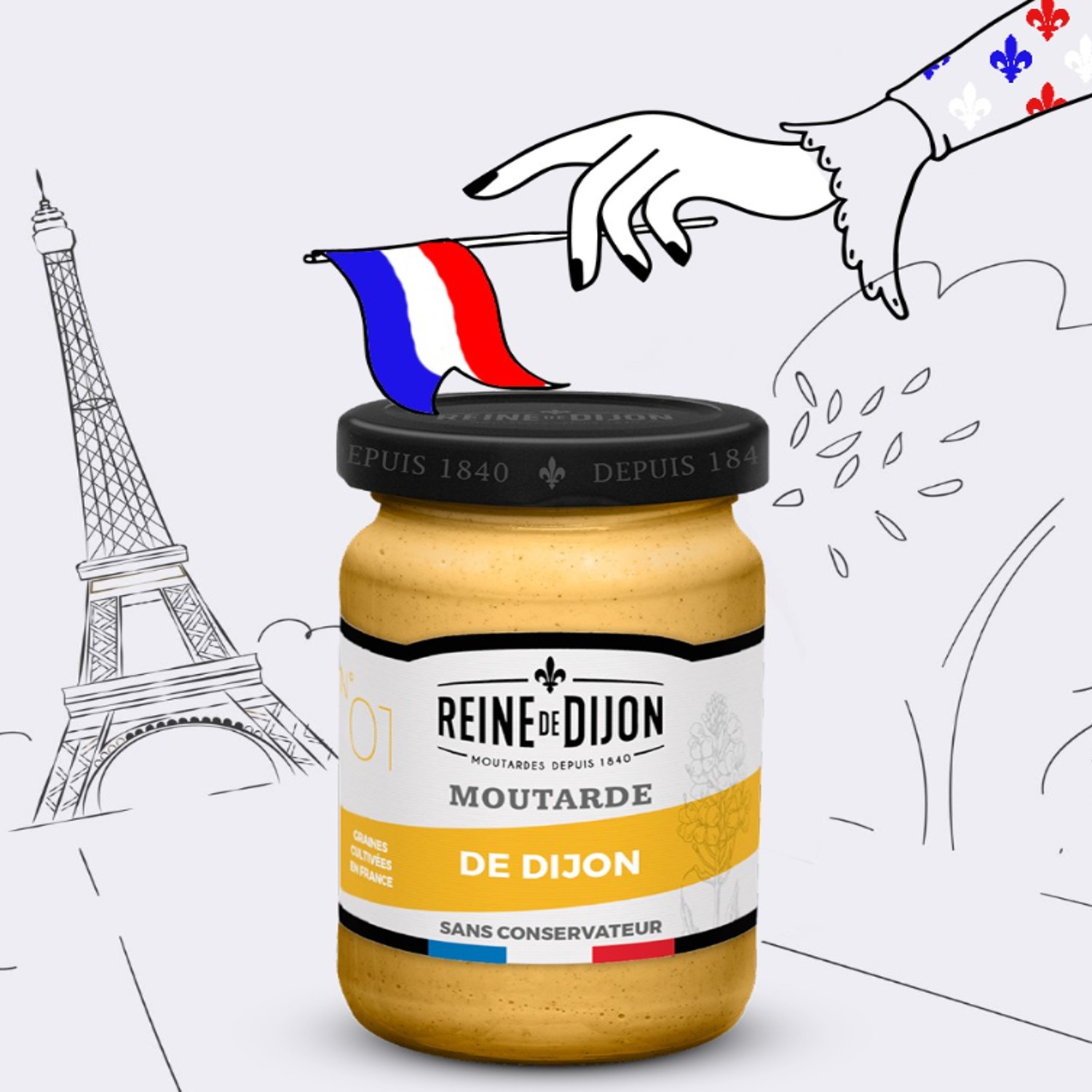 Mostarda REINE DE DIJON Forte 200g (França) foto 3