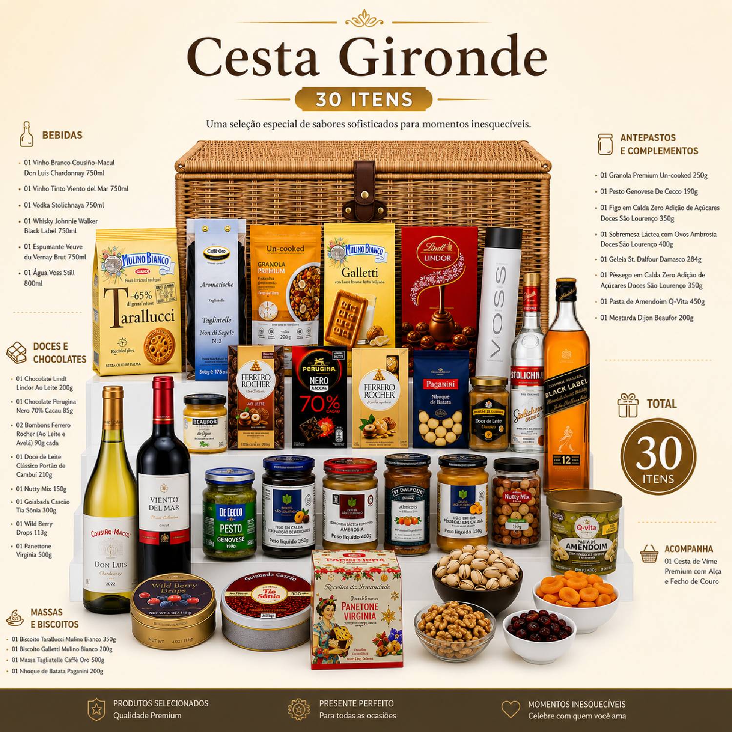 Cesta De Natal Premium GIRONDE Com 30 Itens - Natal 2026 foto 2