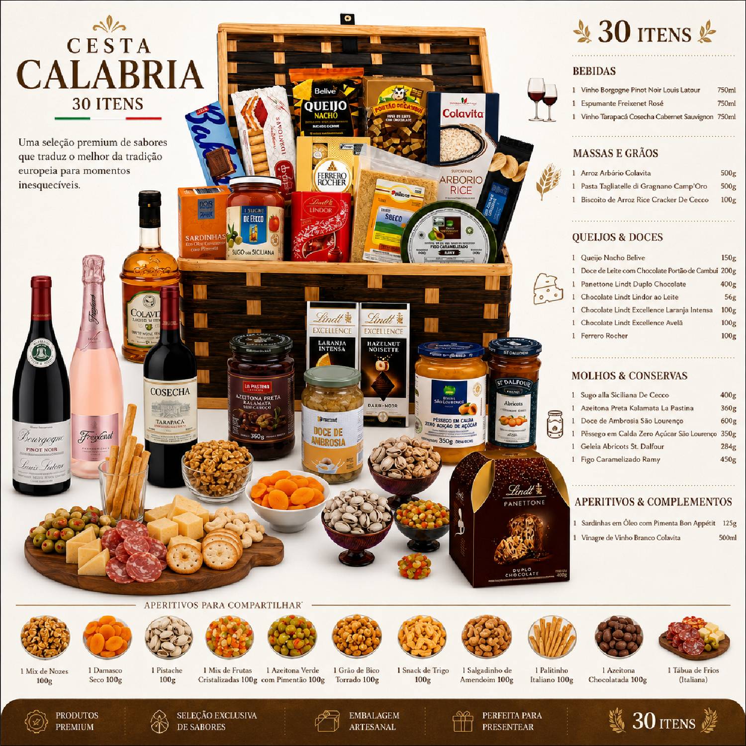 Cesta de Natal Premium CALABRIA  30 Itens - Natal 2026 foto 2