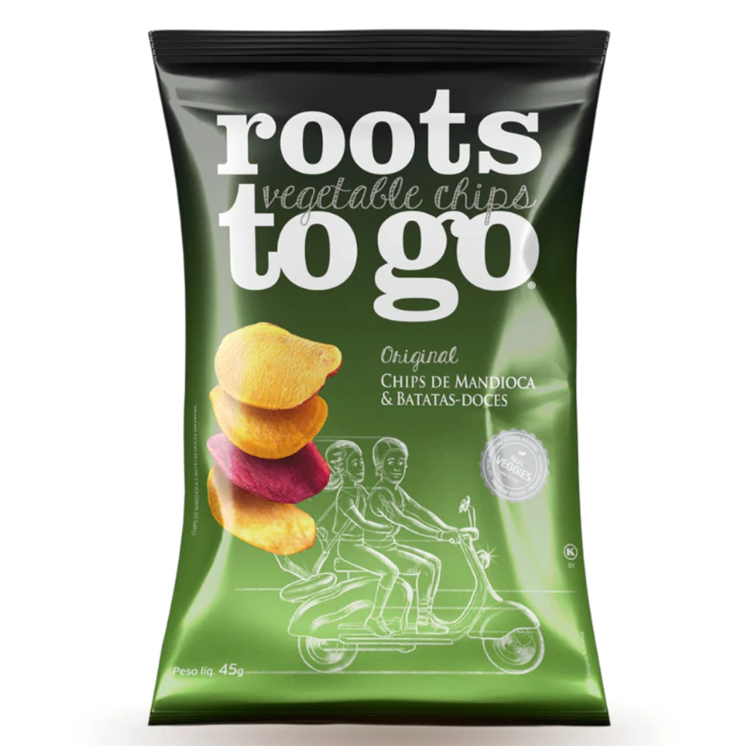 Chips de Mandioca e Batata-Doce ROOTS TO GO 45g