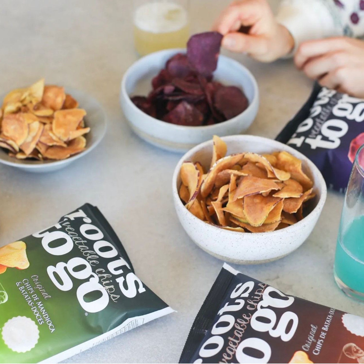 Chips de Mandioca e Batata-Doce ROOTS TO GO 45g foto 2