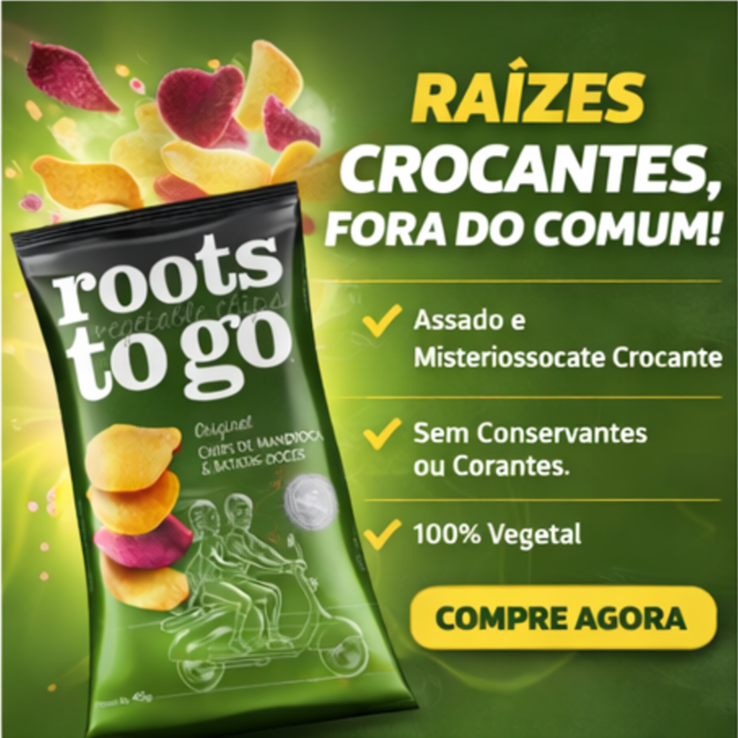 Chips de Mandioca e Batata-Doce ROOTS TO GO 45g foto 3